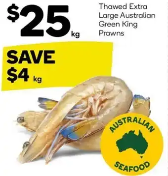 Woolworths Thawed Extra Large Australian Green King Prawns offer