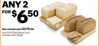 Woolworths Low Gi Hi Fibre Bread Loaf Varieties 680-750g# offer