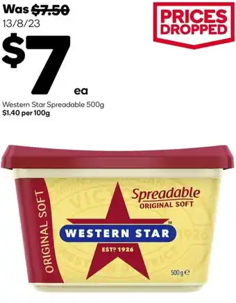Woolworths Western Star Spreadable 500g offer