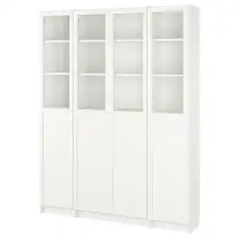 IKEA Billy bookcase comb w panel/glass doors, white, 160x202 cm offer