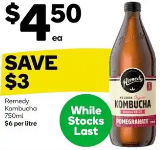 Woolworths Remedy Kombucha 750ml offer