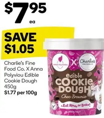 Woolworths Charlie's Fine Food Co. X Anna Polyviou Edible Cookie Dough 450g offer