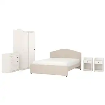 IKEA Hauga bedroom furniture, set of 5, lofallet beige/white, full/double offer
