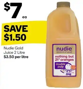 Woolworths Nudie Gold Juice 2 Litre offer