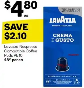 Lavazza Nespresso Compatible Coffee Pods Pk 10