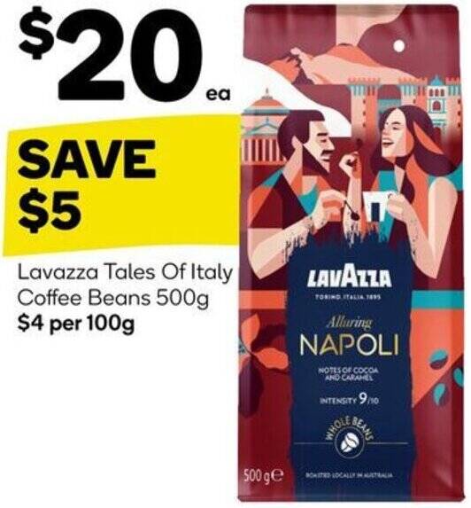 Lavazza Tales Of Italy Coffee Beans 500g offer at Woolworths