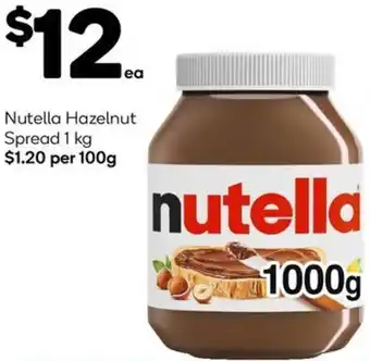Woolworths Nutella Hazelnut Spread 1 kg offer