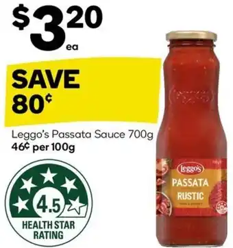 Woolworths Leggo's Passata Sauce 700g offer