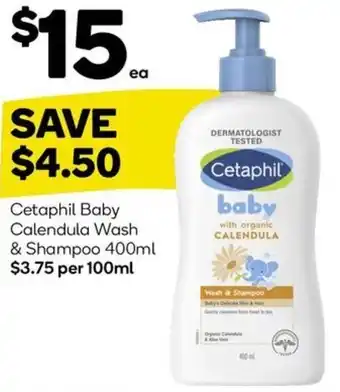 Woolworths Cetaphil Baby Calendula Wash & Shampoo 400ml offer