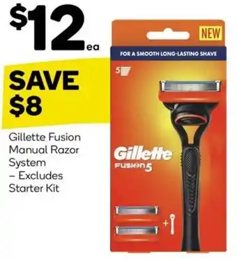 Woolworths Gillette Fusion Manual Razor System - Excludes Starter Kit offer