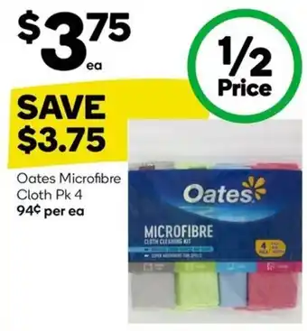 Oates Microfibre Cloth Pk 4