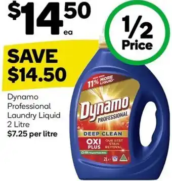 Woolworths Dynamo Professional Laundry Liquid 2 Litre offer