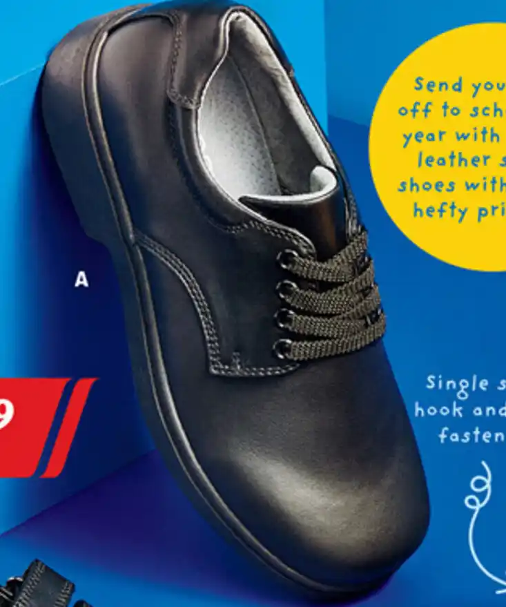 Premium Leather Lace Up School Shoes offer at ALDI