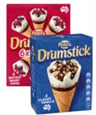 Drakes Peters Drumstick Ice Cream 4 Pack-Mini 6 Pack offer