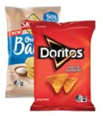 Drakes Doritos or Smith's Oven Baked Chips 130g-170g offer