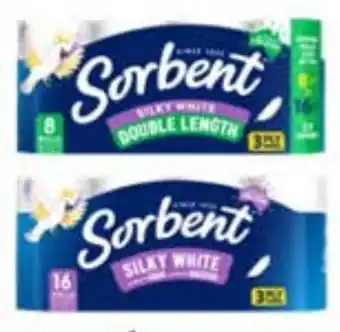 Drakes Sorbent Silky White Toilet Tissue 16 Pack or Double Length 8 Pack offer