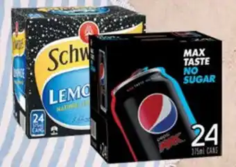 Drakes Pepsi or Schweppes 24x375ml offer