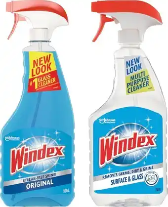 IGA Windex Glass Cleaner Spray 500-750mL Selected Varieties offer