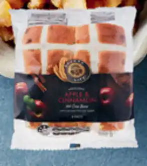ALDI B Bakers Life Indulgent Apple & Cinnamon Hot Cross Buns 4pk/320g offer