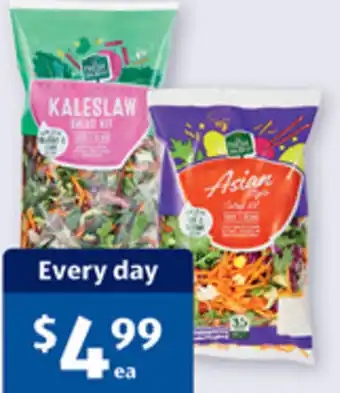 ALDI The Fresh Salad Co Asian Style Salad Kit 350g or Kaleslaw Salad Kit 400g offer