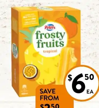 Foodworks Peters Frosty Fruits 8 Pack 520/600ml offer