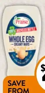 Foodworks Praise Squeezy Mayonnaise 335/380g offer