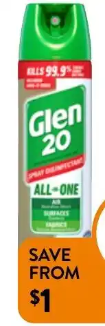 Foodworks Glen 20 Disinfectant Spray 175g offer
