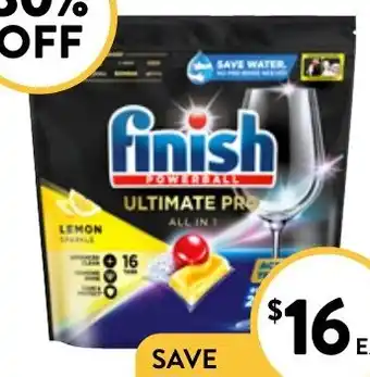 Foodworks Finish Powerball Quantum Ultimate Pro Lemon 16 Pack offer