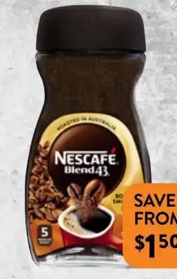 Foodworks Nescafé Blend 43, Gold, Mild Roast or Espresso 90-150g offer