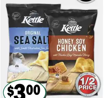 Friendly Grocer Kettle Potato Chips 150-165g Varieties offer