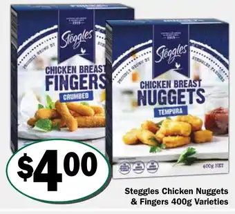 Friendly Grocer Steggles Chicken Nuggets & Fingers 400g Varieties offer
