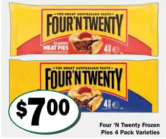 Friendly Grocer Four 'N Twenty Frozen Pies 4 Pack Varieties offer