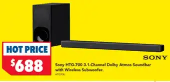 Harvey Norman Sony HTG-700 3.1-Channel Dolby Atmos Soundbar with Wireless Subwoofer. offer
