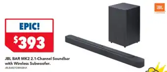 Harvey Norman JBL BAR MK2 2.1-Channel Soundbar with Wireless Subwoofer. offer