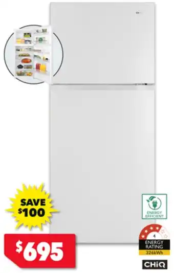 Harvey Norman CHIQ 410L Top Mount Fridge - White. offer