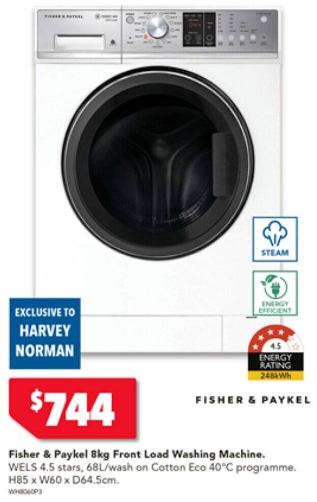 Fisher & Paykel 8kg Front Load Washing Machine offer at Harvey Norman