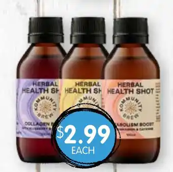 Kommunity Brew Herbal Health Shot Varieties 100ml