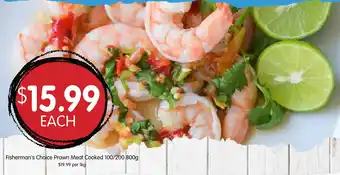 Spudshed Fisherman's Choice Prawn Meat Cooked 100/200 800g offer