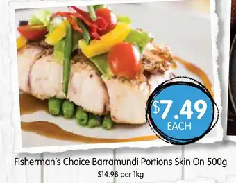 Spudshed Fisherman's Choice Barramundi Portions Skin On 500g offer