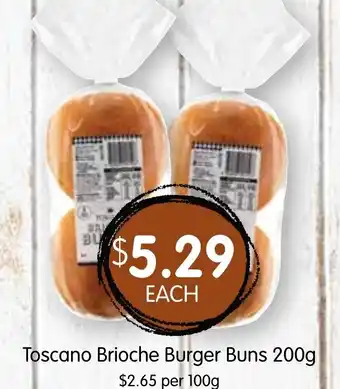 Toscano Brioche Burger Buns 200g