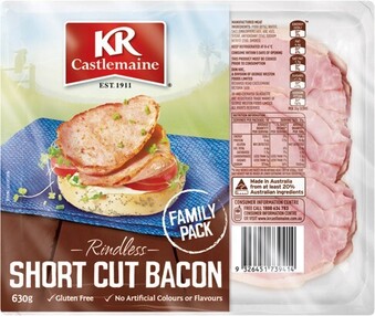 KR Castlemaine Rindless Short Cut Bacon 630g