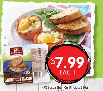 Spudshed KRC Bacon Short Cut Rindless 630g offer