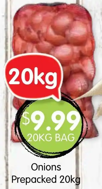 Spudshed Onions Prepacked 20kg offer