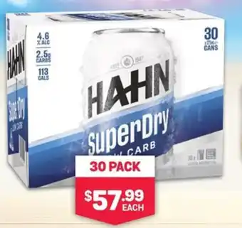 Bottlemart HAHN SUPER DRY 30 X 375ML CANS offer