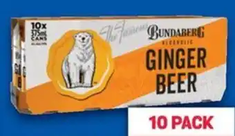 BUNDABERG ALCOHOLIC GINGER BEER 10 X 375ML CANS