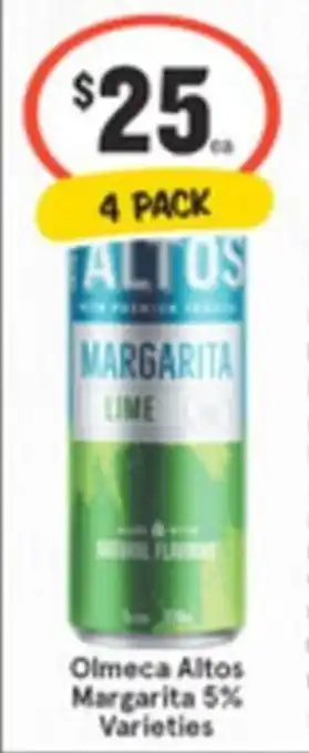IGA Liquor Olmeca Altos Margarita 5% Varieties offer