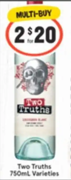 IGA Liquor Two Truths 750mL Varieties offer