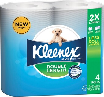 IGA Kleenex Double Length Toilet Tissue 4 Pack offer