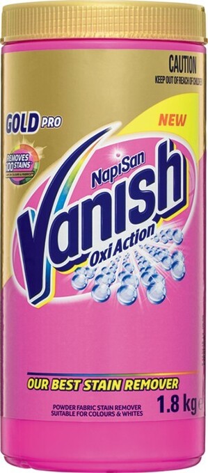 IGA Vanish NapiSan Gold Pro Oxi Action Regular or Crystal White Stain Remover Powder 1.8kg offer