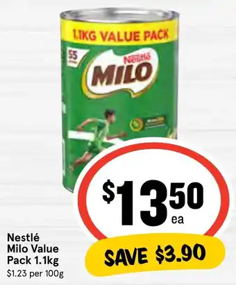 IGA Nestlé Milo Value Pack 1.1kg offer